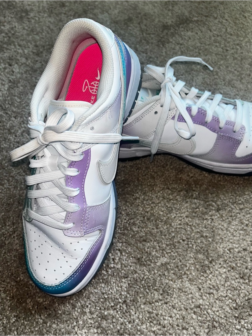 Nike Women’s Dunk UNLOCK YOUR SPACE Purple and Teal Sneakers 8.5